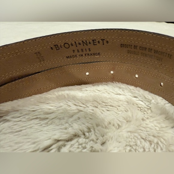 Bernard Boinet Paris Women’s  Brown Leather Belt with Gold Buckle - Picture 3 of 5